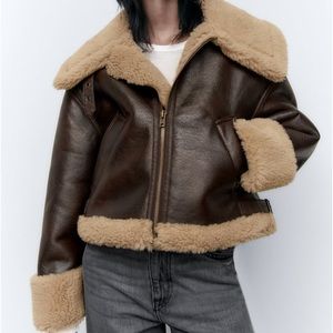 Zara - Cropped Shearling Coat